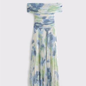 Abercrombie & Fitch Blue and Green Strapless Dress